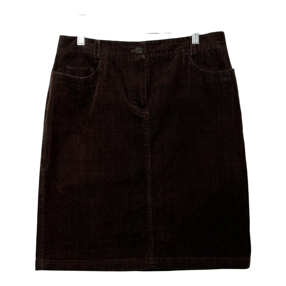 Brooks Brothers 346 Womens Brown Corduroy Pencil Skirt Size 12 Stretch